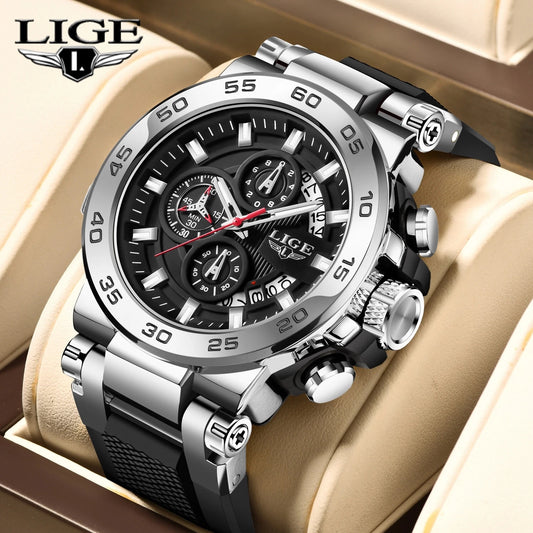 Men Watch Quartz Date Luminous Chronograph Waterproof Sport Male Wristwatch Gift