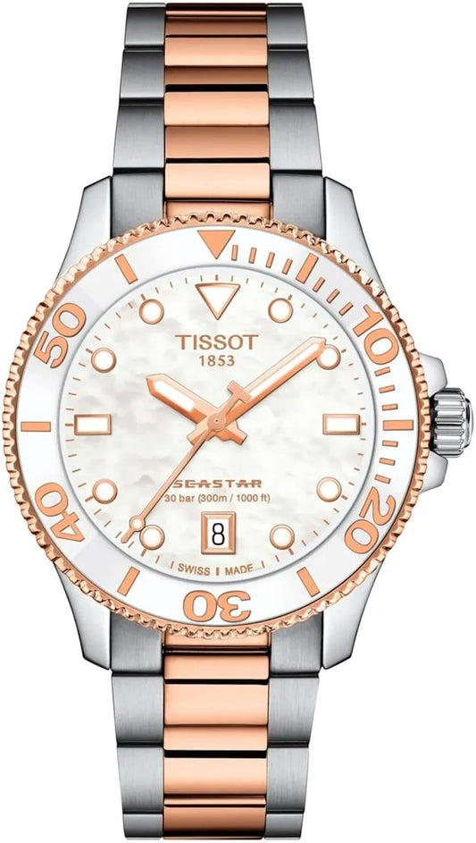 Tissot T-Sport Seastar 1000 Women's Swiss Diver Watch – Rose Gold & Stainless Steel